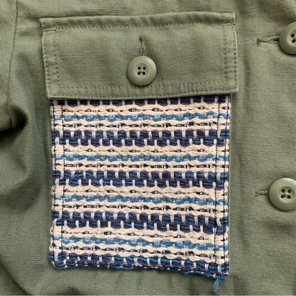 NWOT GAP Embroidered Army Green Utility Shirt Jacket Sz XS - Picture 6 of 11